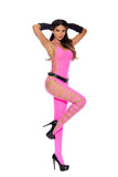 Elegant Moments Neon Pink Bodystocking W/ Cutout Sides 8914 - Elegant Moments - Flyclothing LLC
