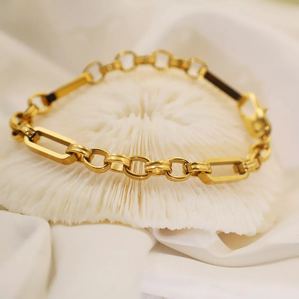 18K Gold-Plated Chunky Gold Chain Link Bracelet - Trendsi - Flyclothing LLC
