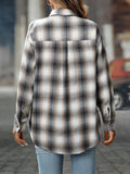 Oversized Plaid Button-Up Shirt - Trendsi - Flyclothing LLC