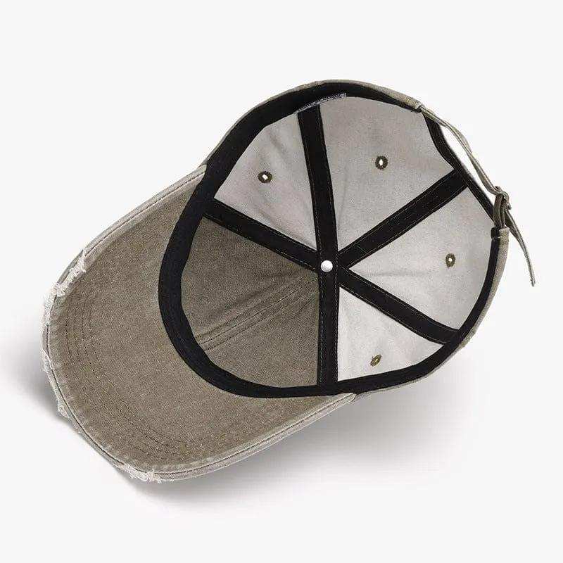 Distressed Washed Adjustable Baseball Cap - Trendsi - Flyclothing LLC