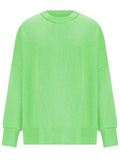 Round Neck Long Sleeve Sweater - Trendsi - Flyclothing LLC