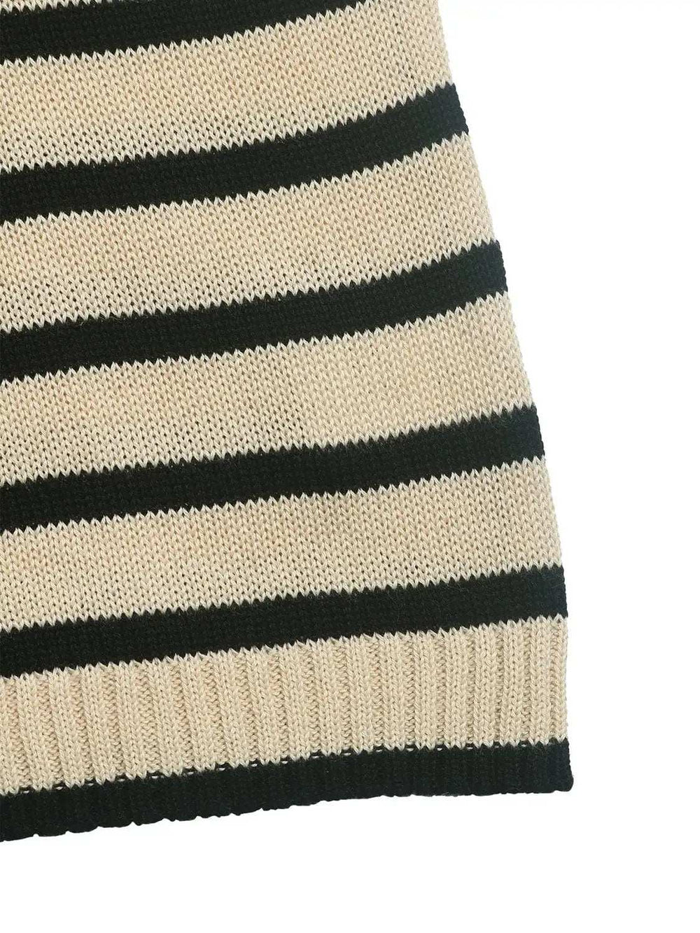 Striped Round Neck Long Sleeve Knit Top - Trendsi - Flyclothing LLC