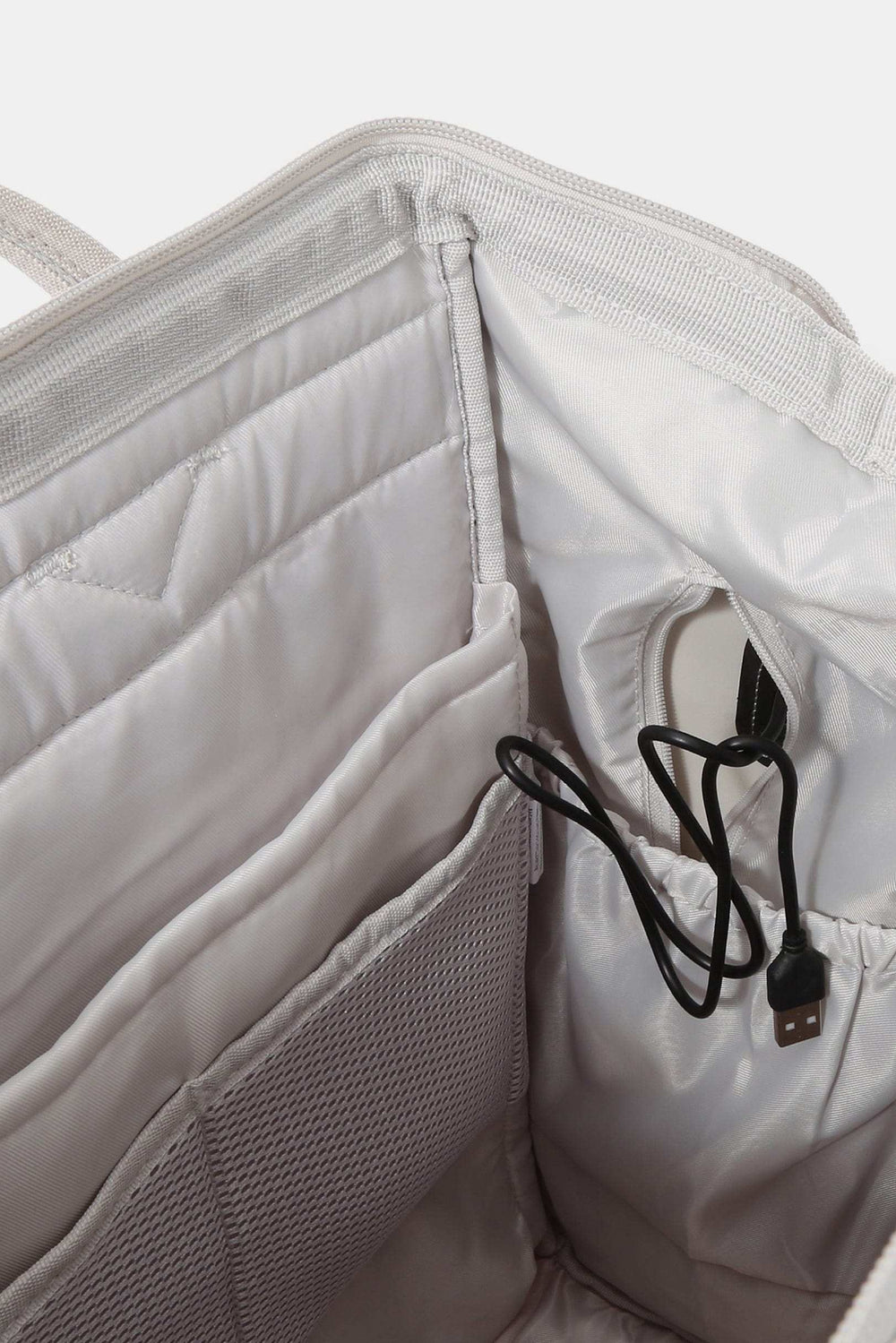 Himawari Contrast Waterproof Backpack Bag with External USB Port - Trendsi - Flyclothing LLC