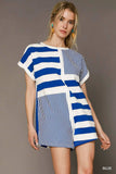 Umgee Mixed Striped Short Sleeve Romper - Trendsi - Flyclothing LLC