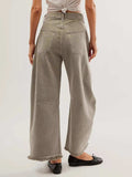Raw Hem Wide Leg Jeans with Pockets - Trendsi - Flyclothing LLC