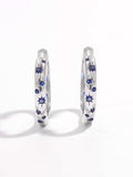925 Sterling Silver Inlaid Zircon Huggie Earrings - Trendsi - Flyclothing LLC