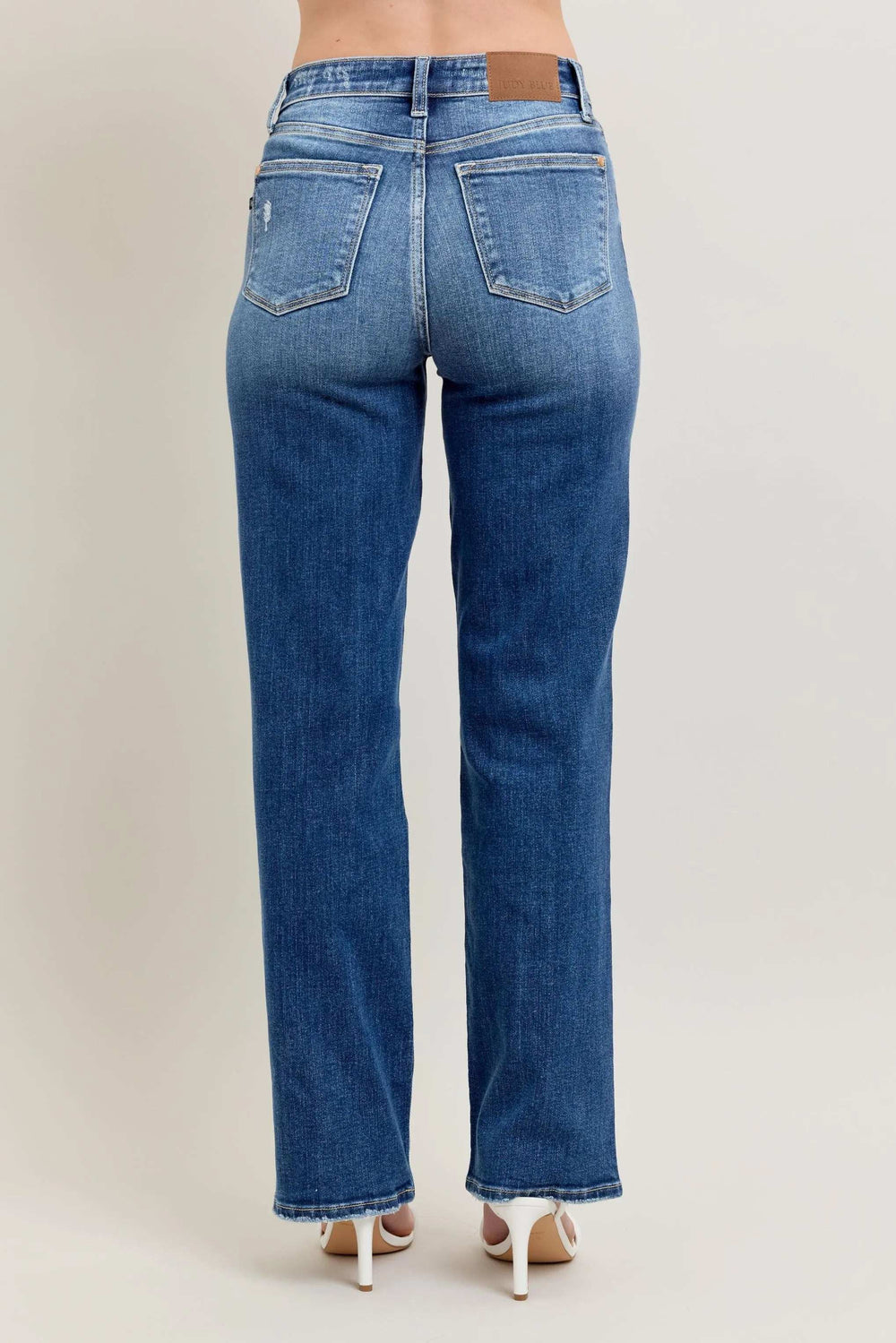 Judy Blue Full Size High Waist 90's Straight Leg Jeans Plus Size - Trendsi - Flyclothing LLC