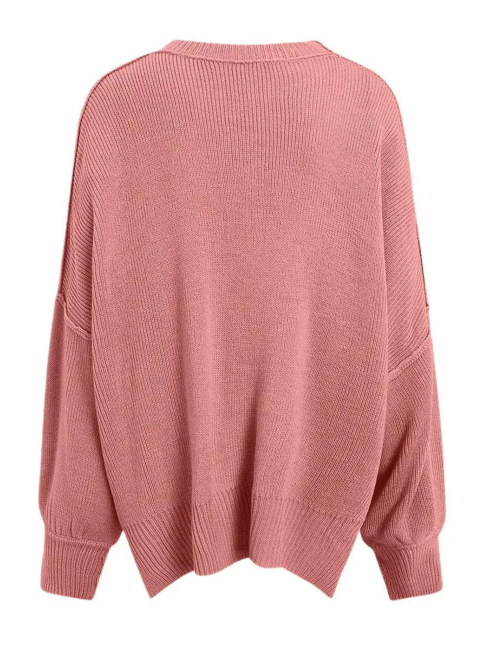 Round Neck Long Sleeve Sweater - Trendsi - Flyclothing LLC