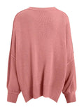 Round Neck Long Sleeve Sweater - Trendsi - Flyclothing LLC