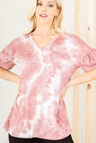 Heimish Full Size Ruffled Sleeve Tie Dye Top Plus Size - Trendsi - Flyclothing LLC