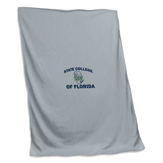 State College of Florida-Bradenton Screened Sweatshirt Blanket - Logo Brands - Flyclothing LLC