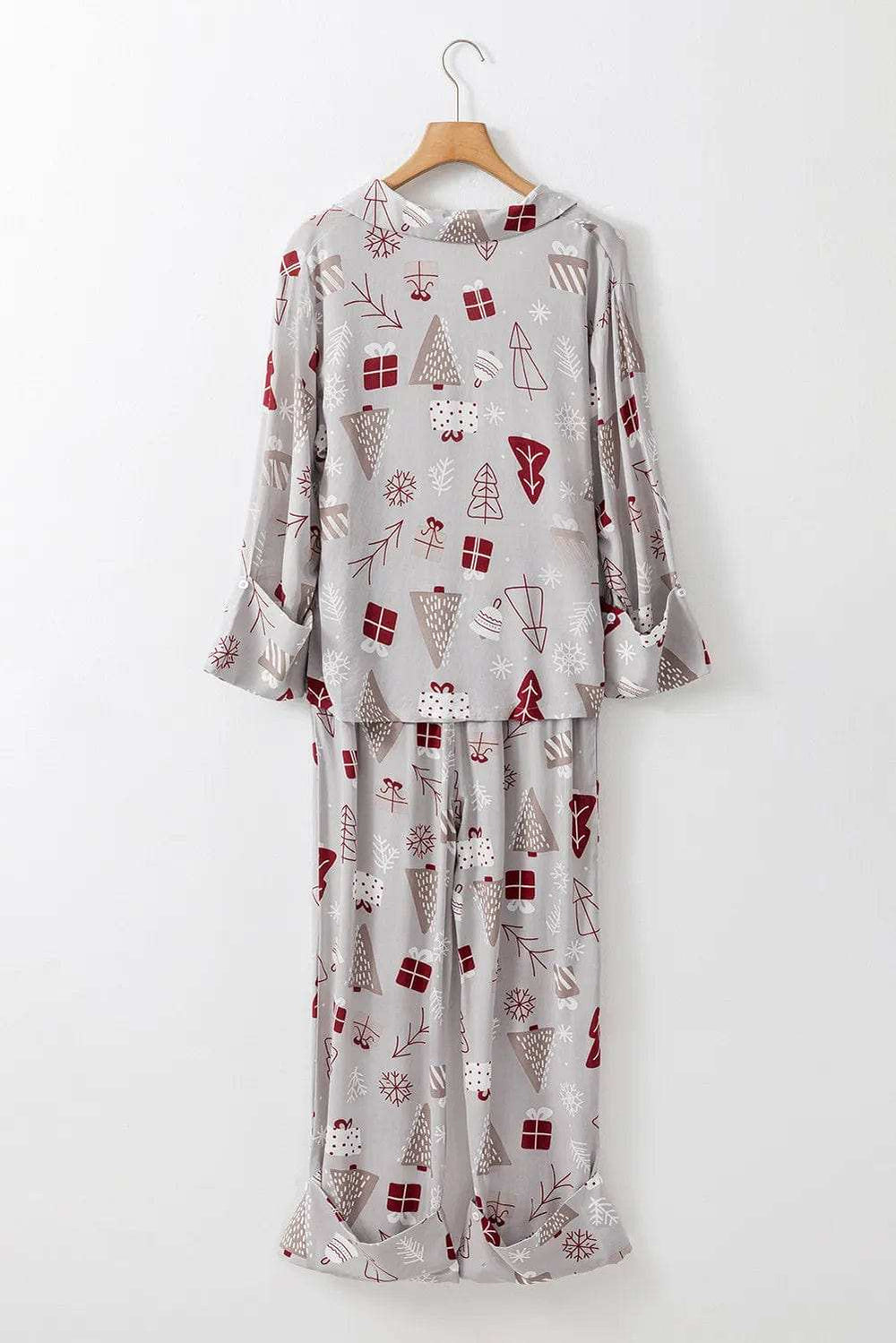 Printed Long Sleeve Top and Pants Lounge Set - Trendsi - Flyclothing LLC