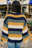 Color Block Round Neck Dropped Shoulder Sweater - Trendsi - Flyclothing LLC