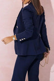 Full Size Lapel Collar Long Sleeve Blazer and Pants Set Plus Size - Trendsi - Flyclothing LLC