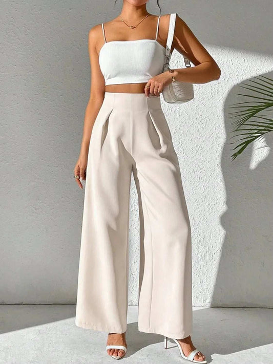Wide Leg High Waist Pants - Trendsi - Flyclothing LLC
