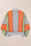 Full Size Exposed Seam Color Block Long Sleeve Sweatshirt - Trendsi - Flyclothing LLC