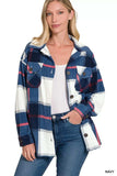 Zenana Oversized Plaid Fleece Shacket - Trendsi - Flyclothing LLC