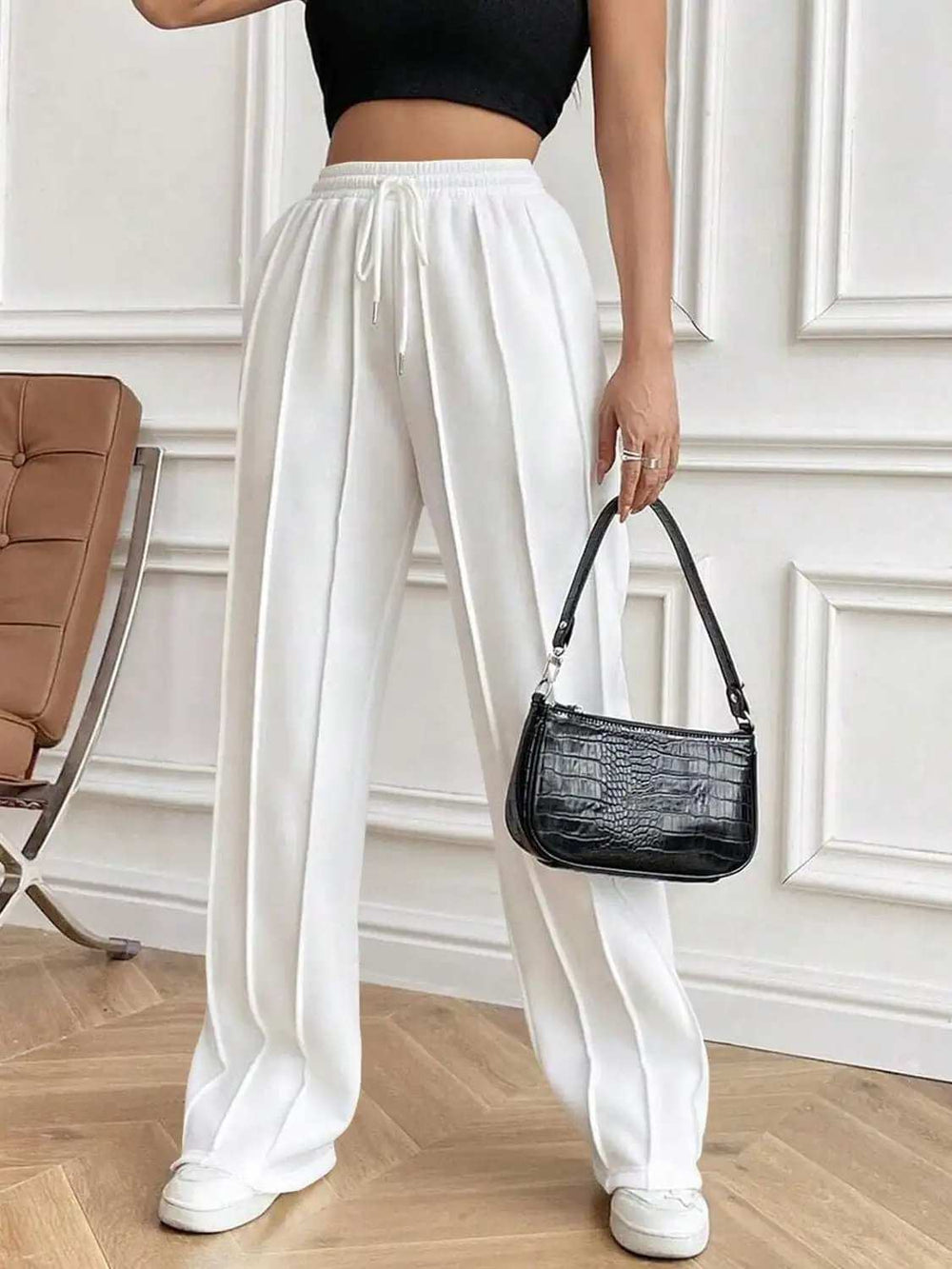 Drawstring Elastic Waist Pants with Pockets - Trendsi - Flyclothing LLC