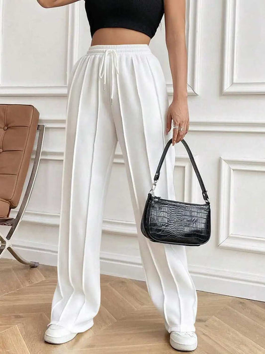 Drawstring Elastic Waist Pants with Pockets - Trendsi - Flyclothing LLC