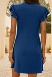 V-Neck Ruffled Cap Sleeve Dress - Trendsi - Flyclothing LLC