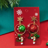 Christmas Snowflake Dangle Earrings with Colorful Beads - Trendsi - Flyclothing LLC