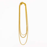 18K Gold-Plated Titanium Steel Three-Layered Necklace - Trendsi - Flyclothing LLC