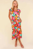 Haptics Floral Midi Dress with Side Pockets - Trendsi - Flyclothing LLC