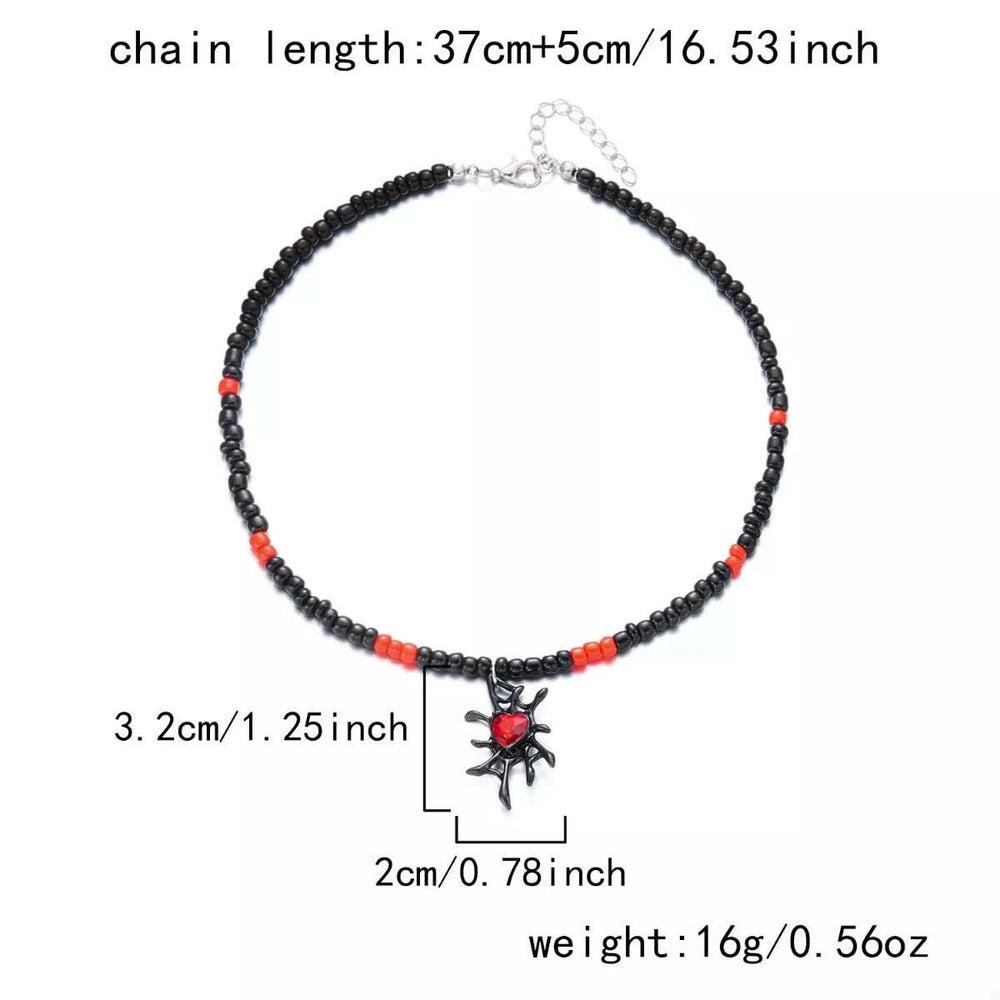 Halloween Spider Web Beaded Necklace - Trendsi - Flyclothing LLC