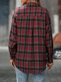 Plaid Button-Down Oversized Shirt - Trendsi - Flyclothing LLC