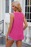Eyelet Scoop Neck Wide Strap Tank - Trendsi - Flyclothing LLC