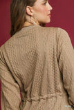 Umgee Drawstring Cable Knit Mini Dress with Pockets - Trendsi - Flyclothing LLC