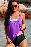Scoop Neck Wide Strap Tankini Set - Trendsi - Flyclothing LLC