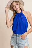 BiBi Air Flow Woven Key Hole Front Detailed Halter - Trendsi - Flyclothing LLC