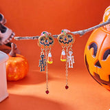 Halloween Pumpkin Drop Chain Earrings - Trendsi - Flyclothing LLC