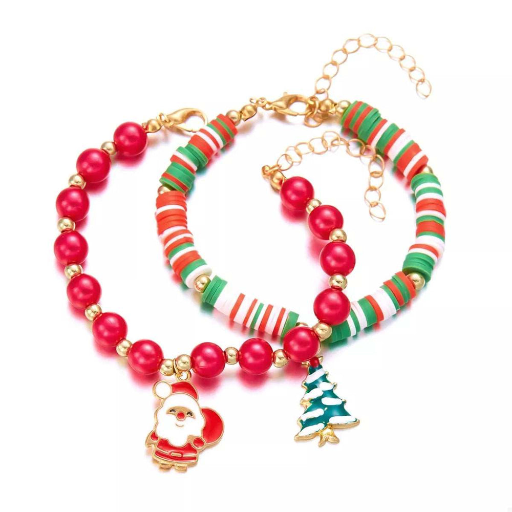 Christmas Beaded Charm Bracelet - Trendsi - Flyclothing LLC