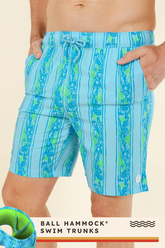 The Conch Shell | Light Blue Retro Ball Hammock® Pouch 8" Swim Trunks - Shinesty - Flyclothing LLC