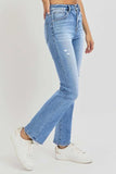 RISEN Full Size Distressed High-Rise Ankle Straight Jeans - Trendsi - Flyclothing LLC