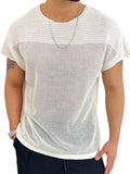 Men's Eyelet Round Neck Short Sleeve T-Shirt - Trendsi - Flyclothing LLC