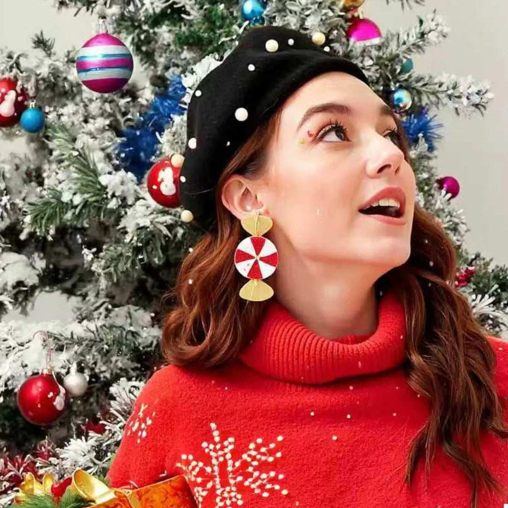 Christmas Candy Drop Earrings - Trendsi - Flyclothing LLC