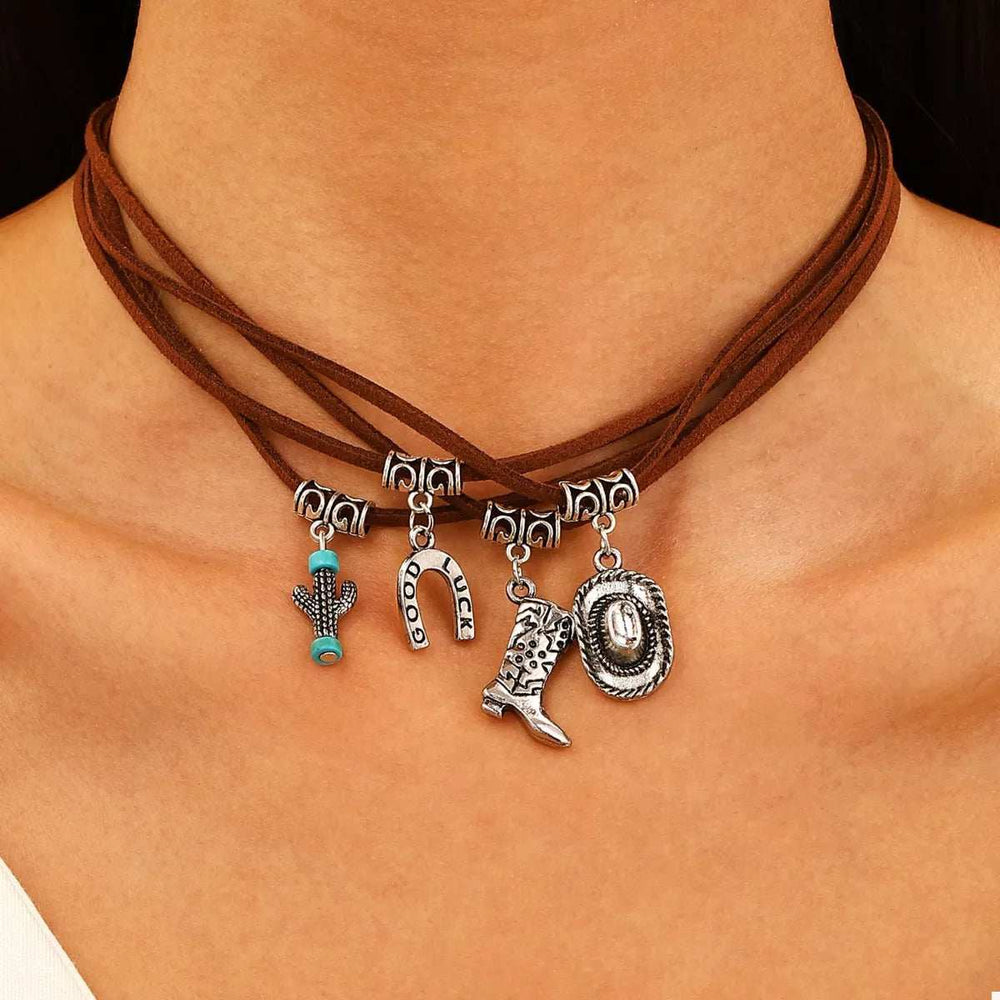 Western Style Four-Layered Charm Necklace - Trendsi - Flyclothing LLC