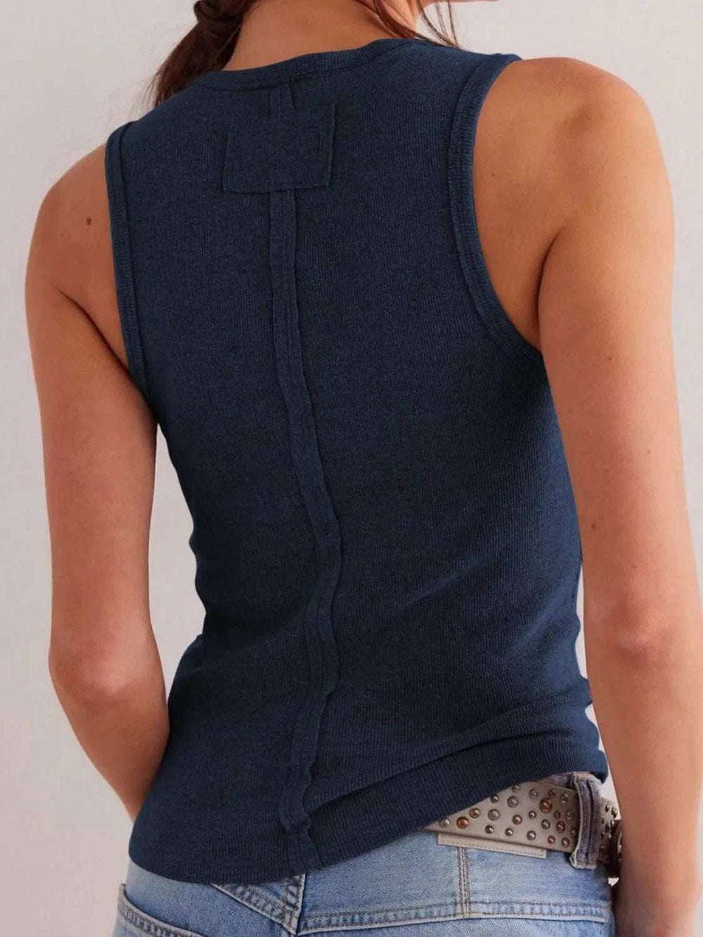 Solid V-Neck Tank - Trendsi - Flyclothing LLC