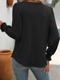 Square Neck Long Sleeve Top - Trendsi - Flyclothing LLC