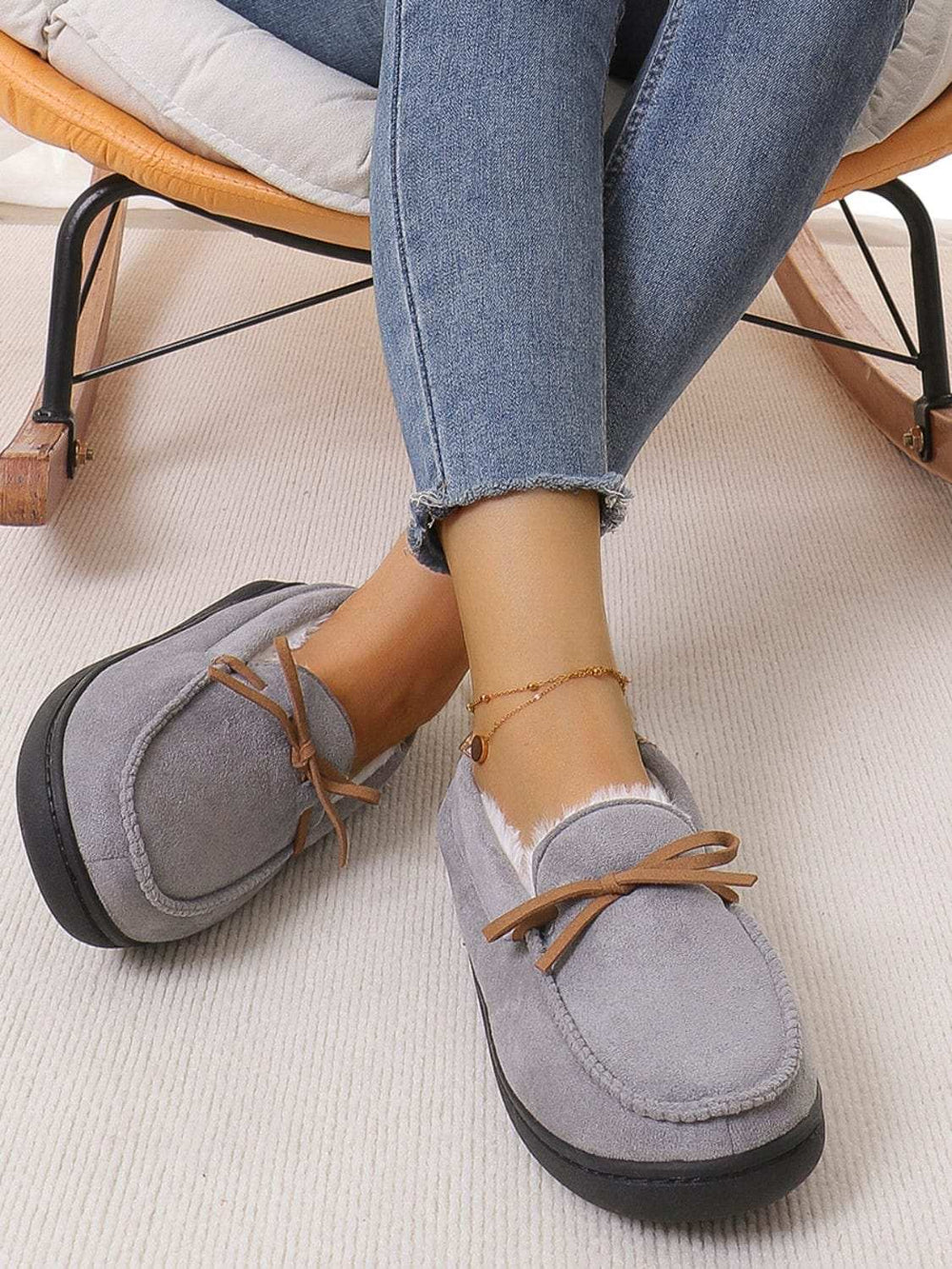 Bow Round Toe Flat Slip-Ons - Trendsi - Flyclothing LLC