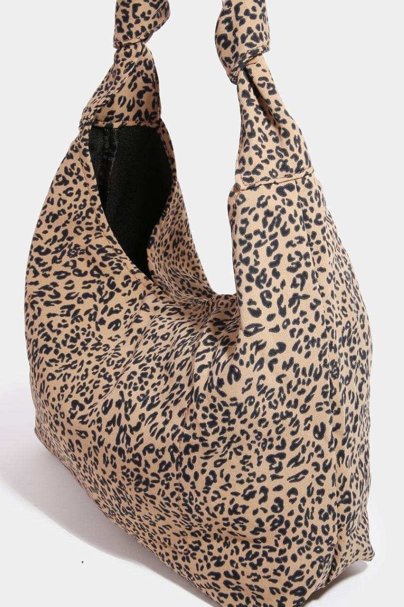 Fame Leopard Knotted Strap Shoulder Bag - Trendsi - Flyclothing LLC