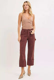RISEN Full Size High Rise Wide Straight Cuffed Patch Jeans Plus Size - Trendsi - Flyclothing LLC