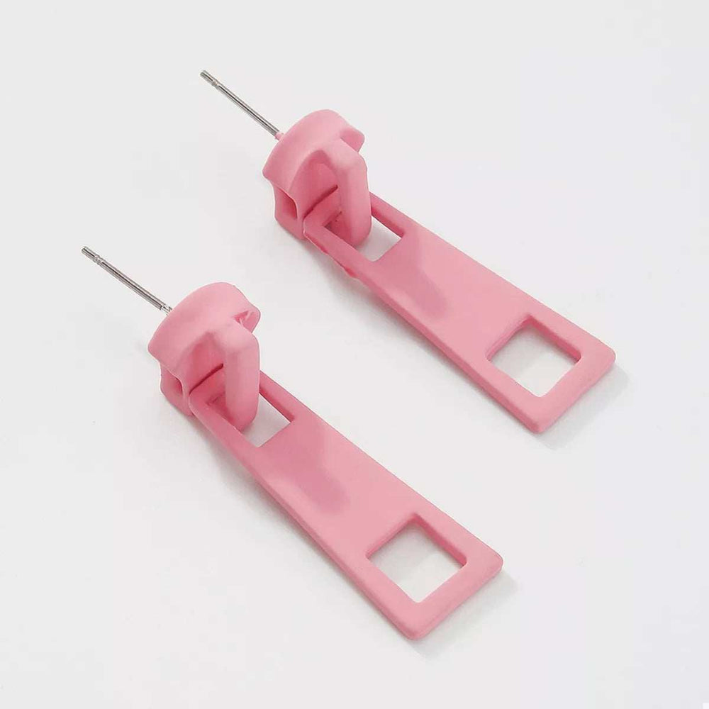 Colorful Zipper Drop Earrings - Trendsi - Flyclothing LLC