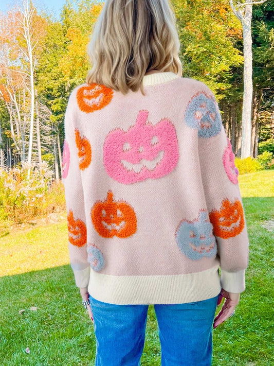 Halloween Cute Pumpkin Pattern Sweater - Trendsi - Flyclothing LLC