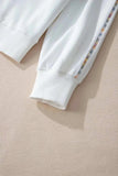 Rainbow Trim Round Neck Long Sleeve Sweatshirt - Trendsi - Flyclothing LLC