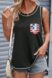 Sequin US Flag Round Neck Tank - Trendsi - Flyclothing LLC