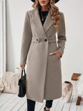 One Button Wool Blend Overcoat - Trendsi - Flyclothing LLC